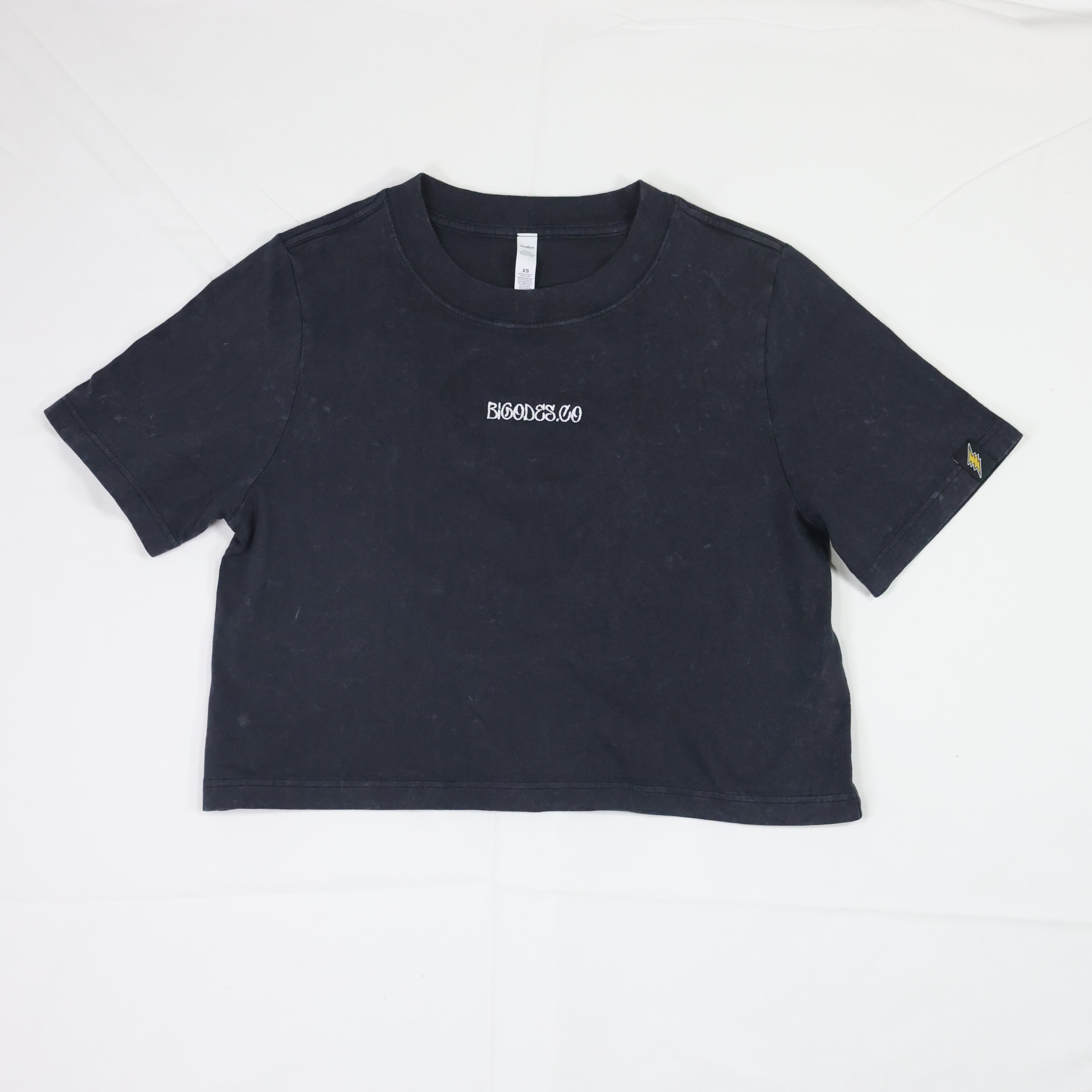 Crop Top Feminino BIGODES - Stone Wash